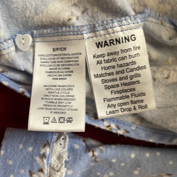 GUC Lanz of Salzburg Sz S Winter Snow Doves Flannel PJ Top ONLY - Picture 11 of 14